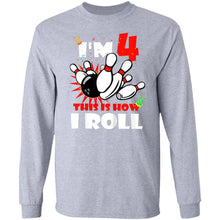 Load image into Gallery viewer, Kids This Is How I Roll 4 Years Old Tshirt Bowling Birthday Gift