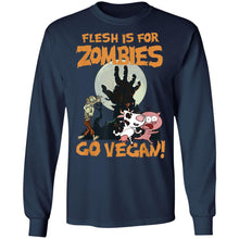 Load image into Gallery viewer, Flesh Is For Zombies Go Vegan Halloween T-Shirt