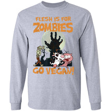 Load image into Gallery viewer, Flesh Is For Zombies Go Vegan Halloween T-Shirt