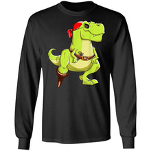 Load image into Gallery viewer, Dinosaur T-Rex Pirate Shirt _ Captain Jolly Roger Kids Tee